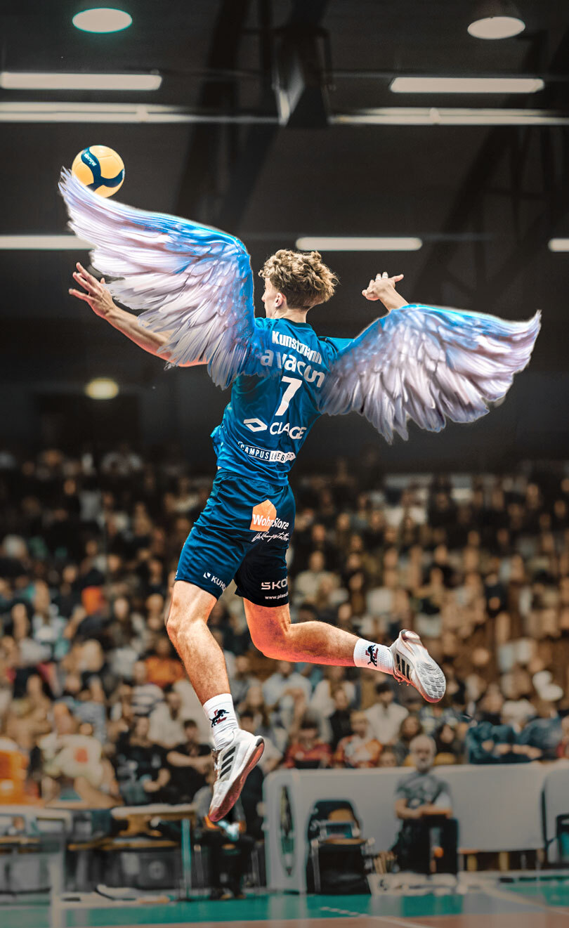 Spielszene aus einem Volleyballspiel